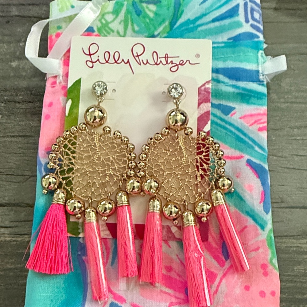 NWT Lilly Pulitzer Sea Dreamer Earrings - Pink Isle